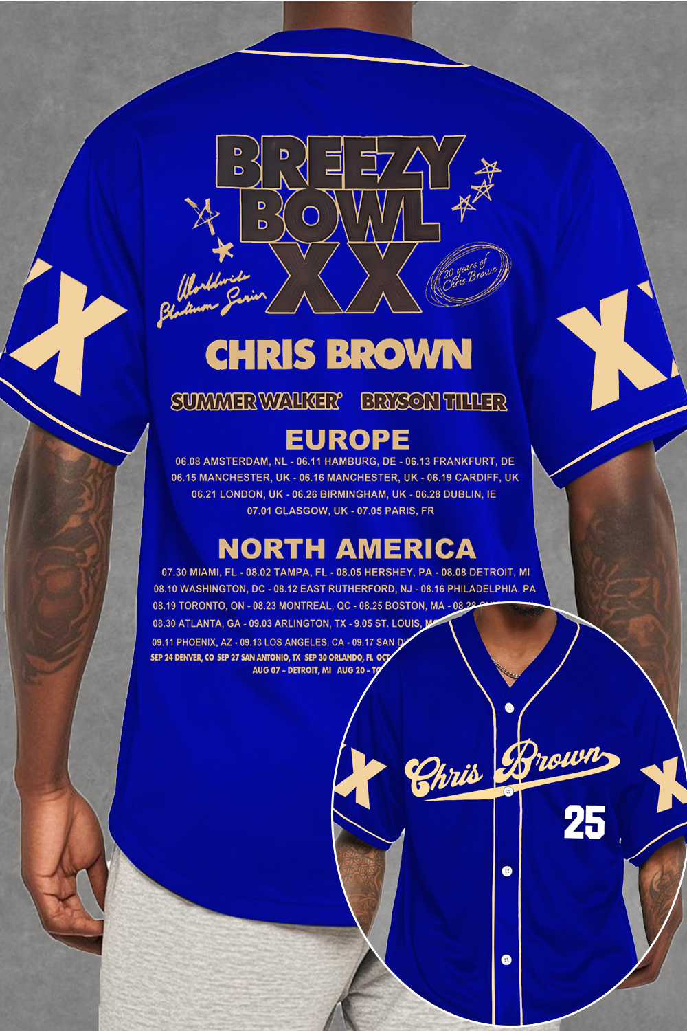 cb Jersey Tour 2025  Baseball Jersey