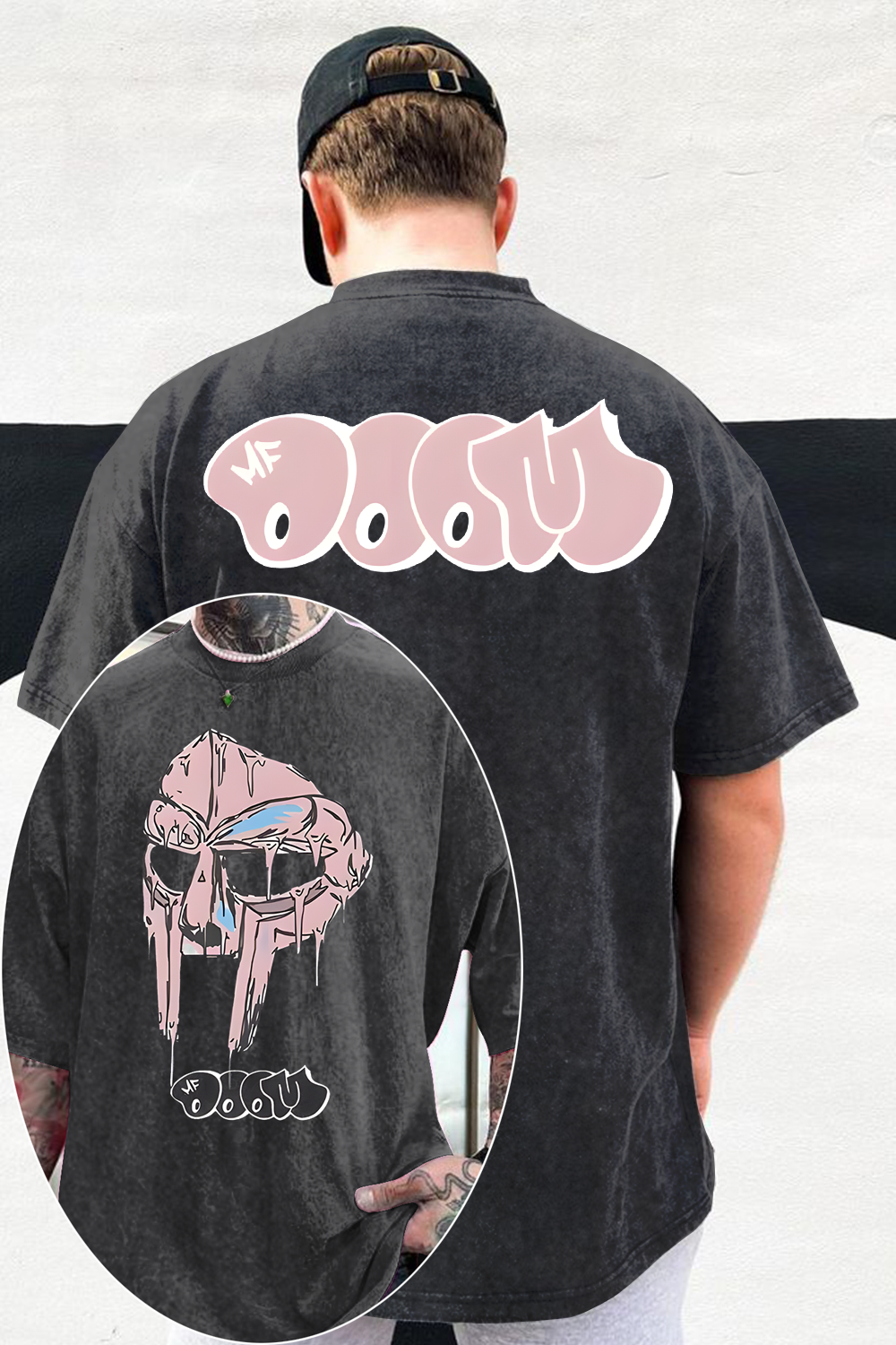 Mf Doom Madillain Washed Cotton Printed T-Shirt