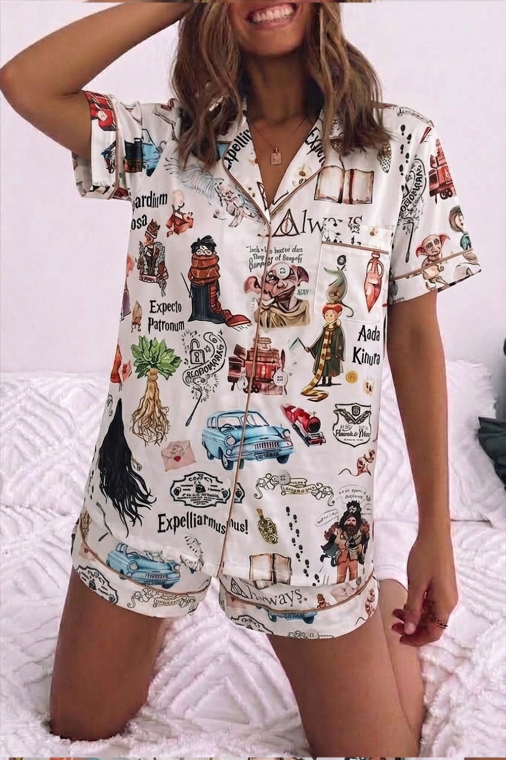harry potter,women pajama set,movie loungewear,graphic sleepwear