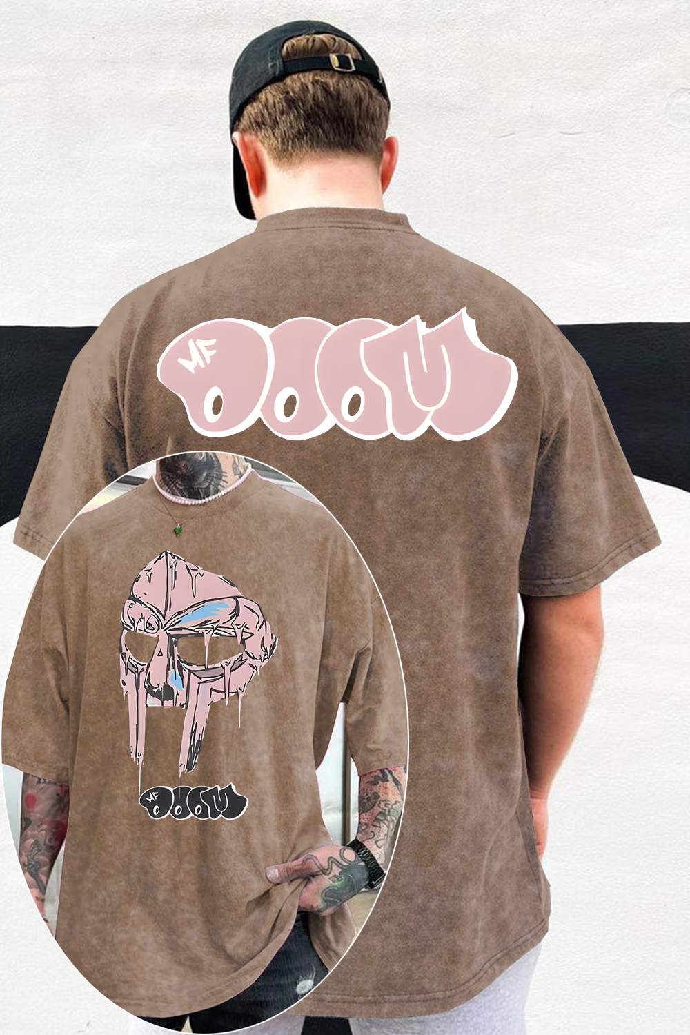 Mf Doom Madillain Washed Cotton Printed T-Shirt