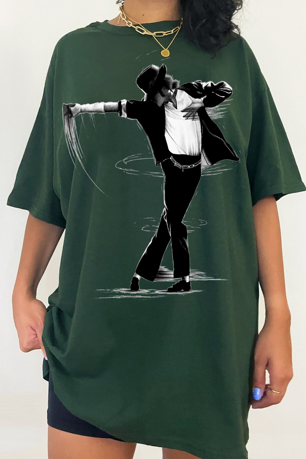 Michael Jackson Hand-Drawn Print Women's T-Shirt