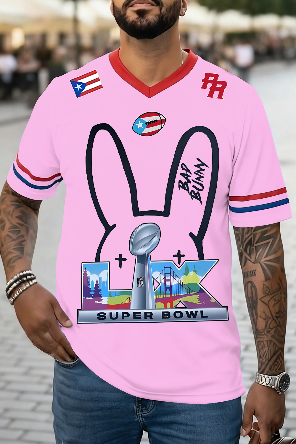 Bunny Ears Bad Bunny🏈 Benito Football Jersey