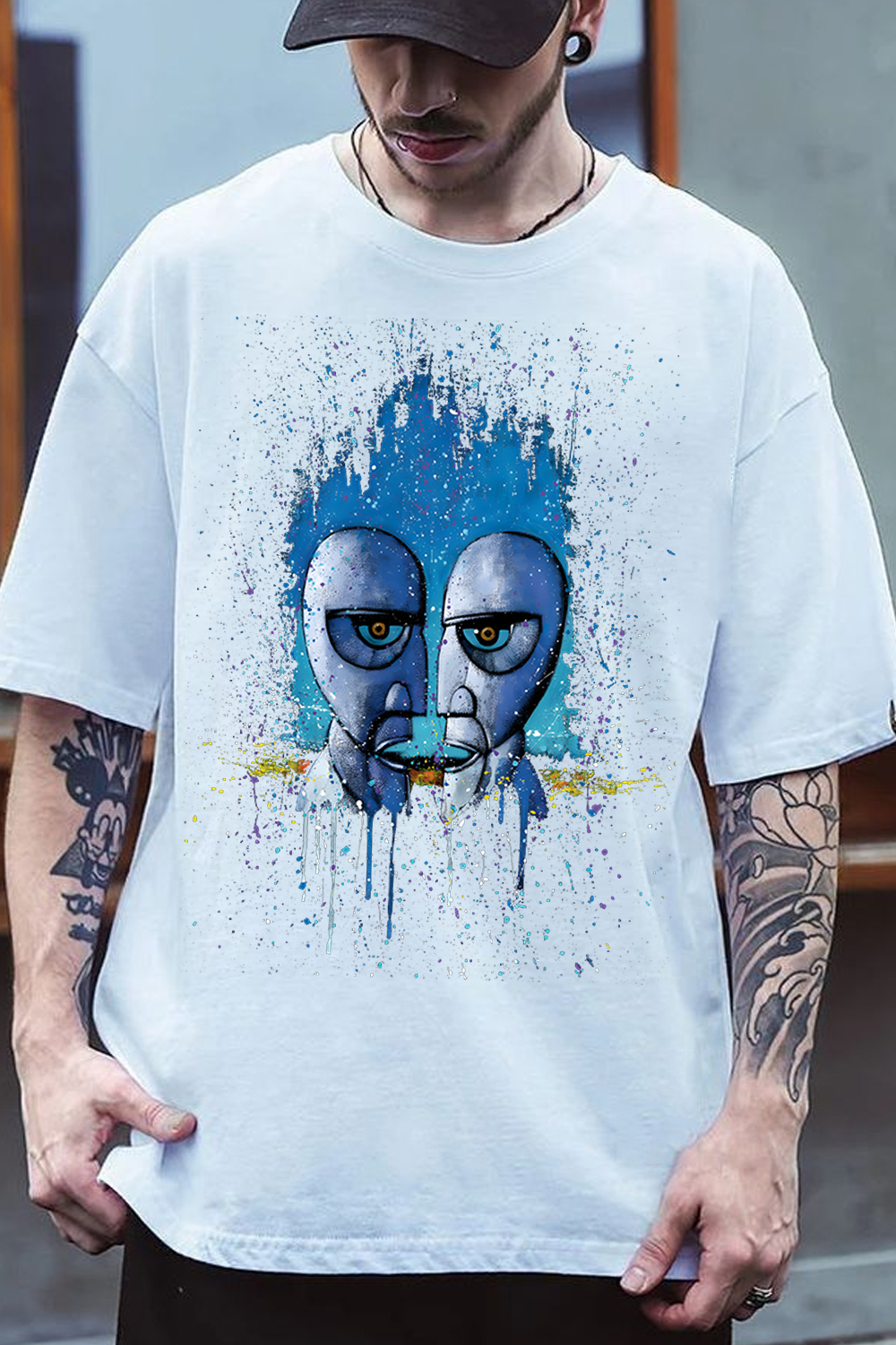 Pink Floyd Ink-Splash Print T-Shirt