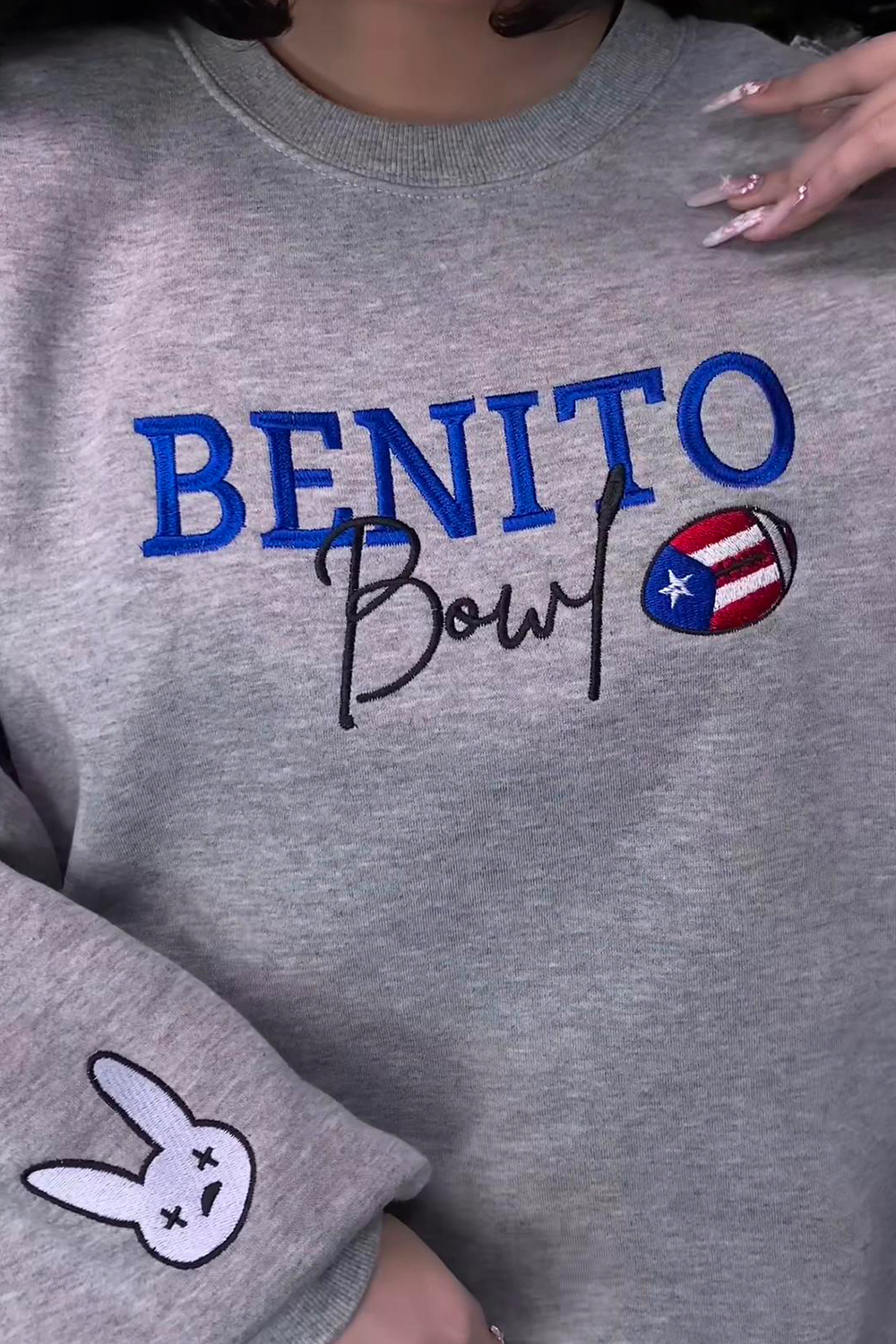 Super Bowl Bad Bunny Embroidered Sweatshirt