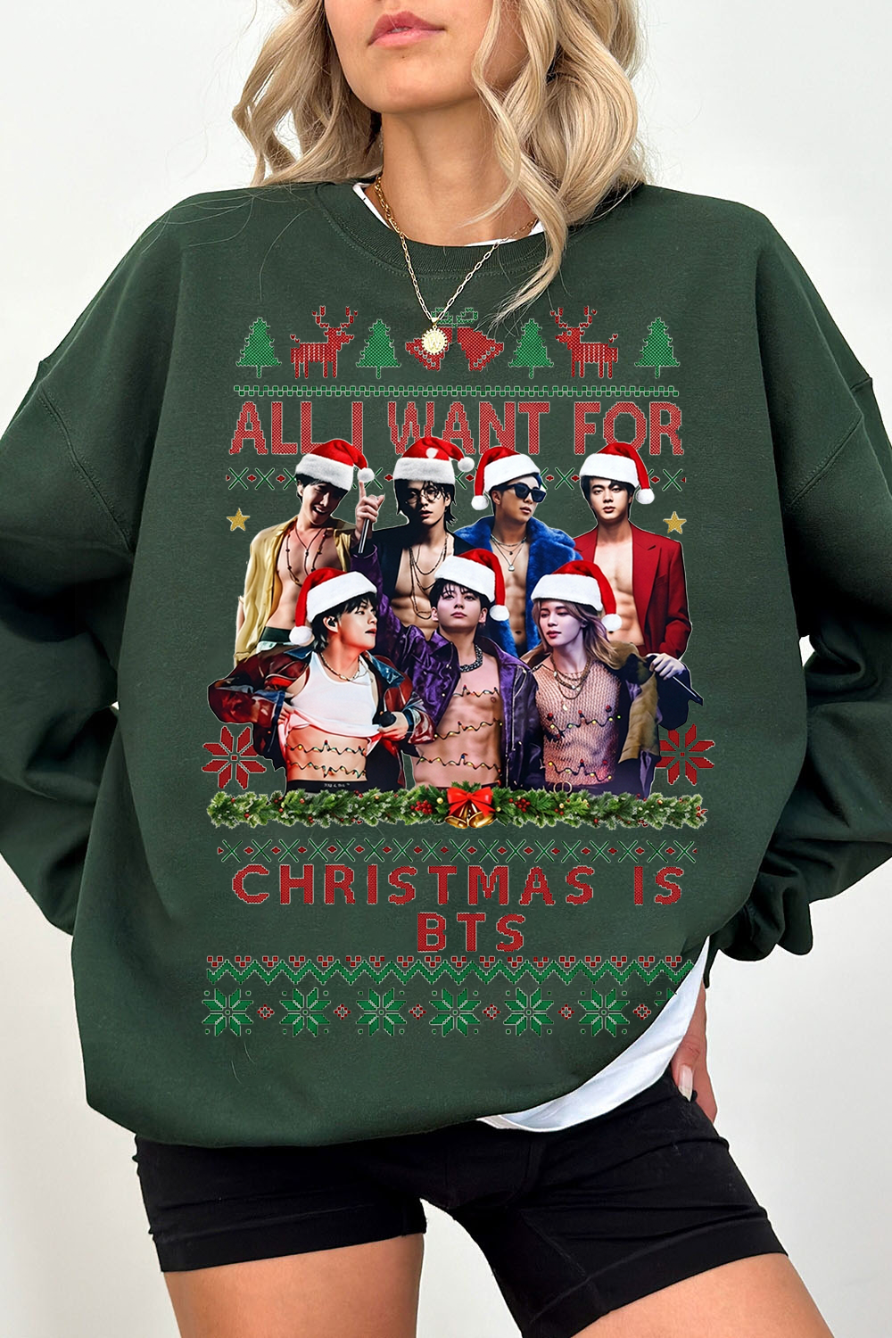 BTS Christmas Ugly Graphic Sweatshirt