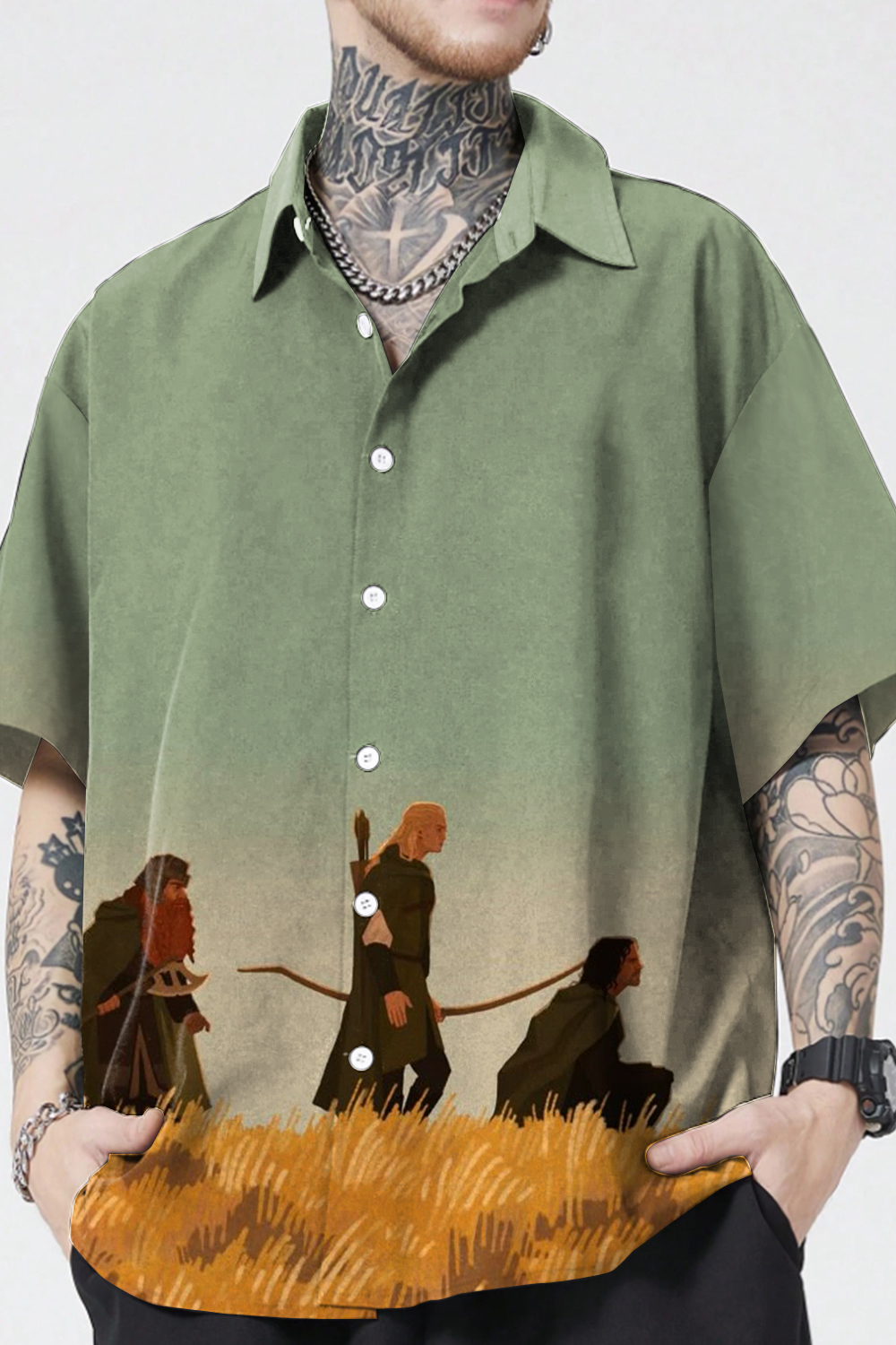 Lord of the Rings Vintage Men's Short Sleeve Shirt