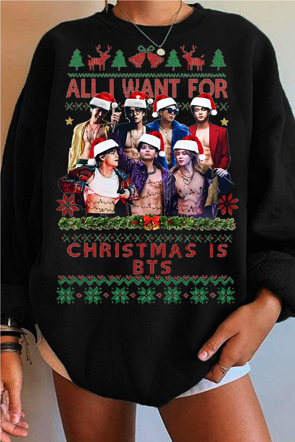 BTS Christmas Ugly Graphic Sweatshirt