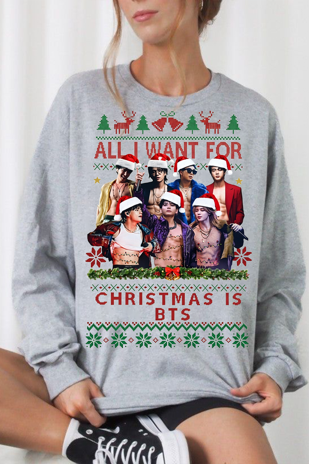 BTS Christmas Ugly Graphic Sweatshirt