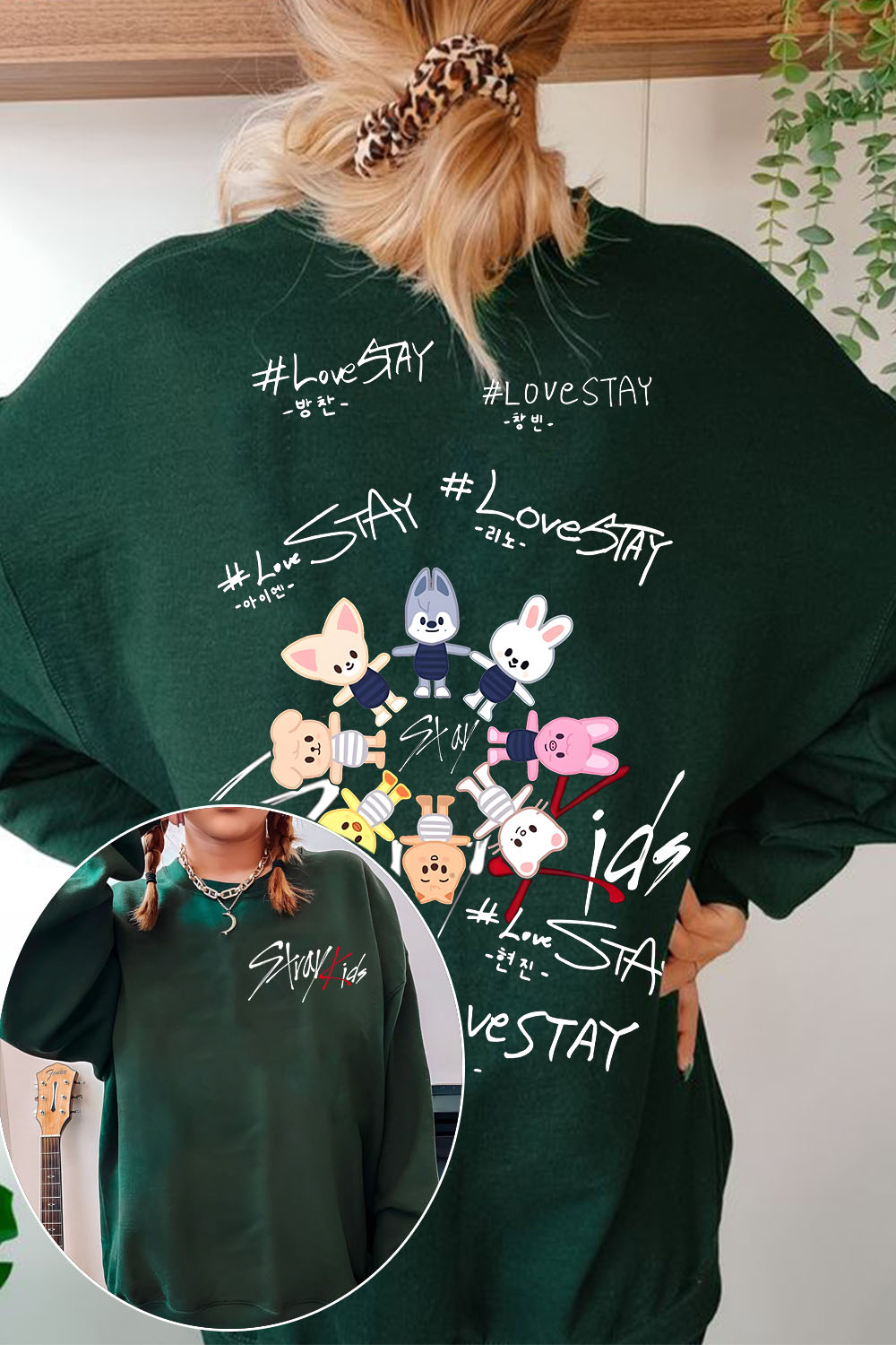 Stray Kids Retro Long-Sleeve Crew Neck Sweatshirt