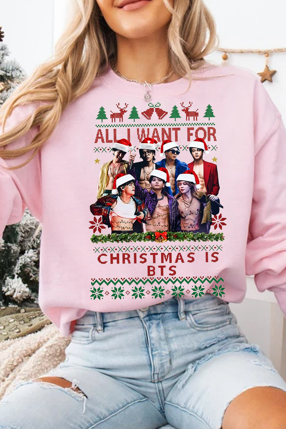 BTS Christmas Ugly Graphic Sweatshirt