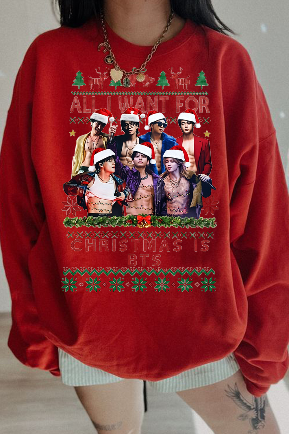 BTS Christmas Ugly Graphic Sweatshirt