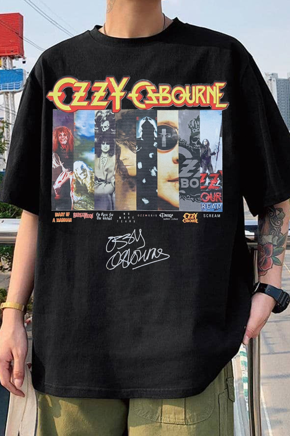 Ozzy Osbourne Album Collage Graphic Shirt