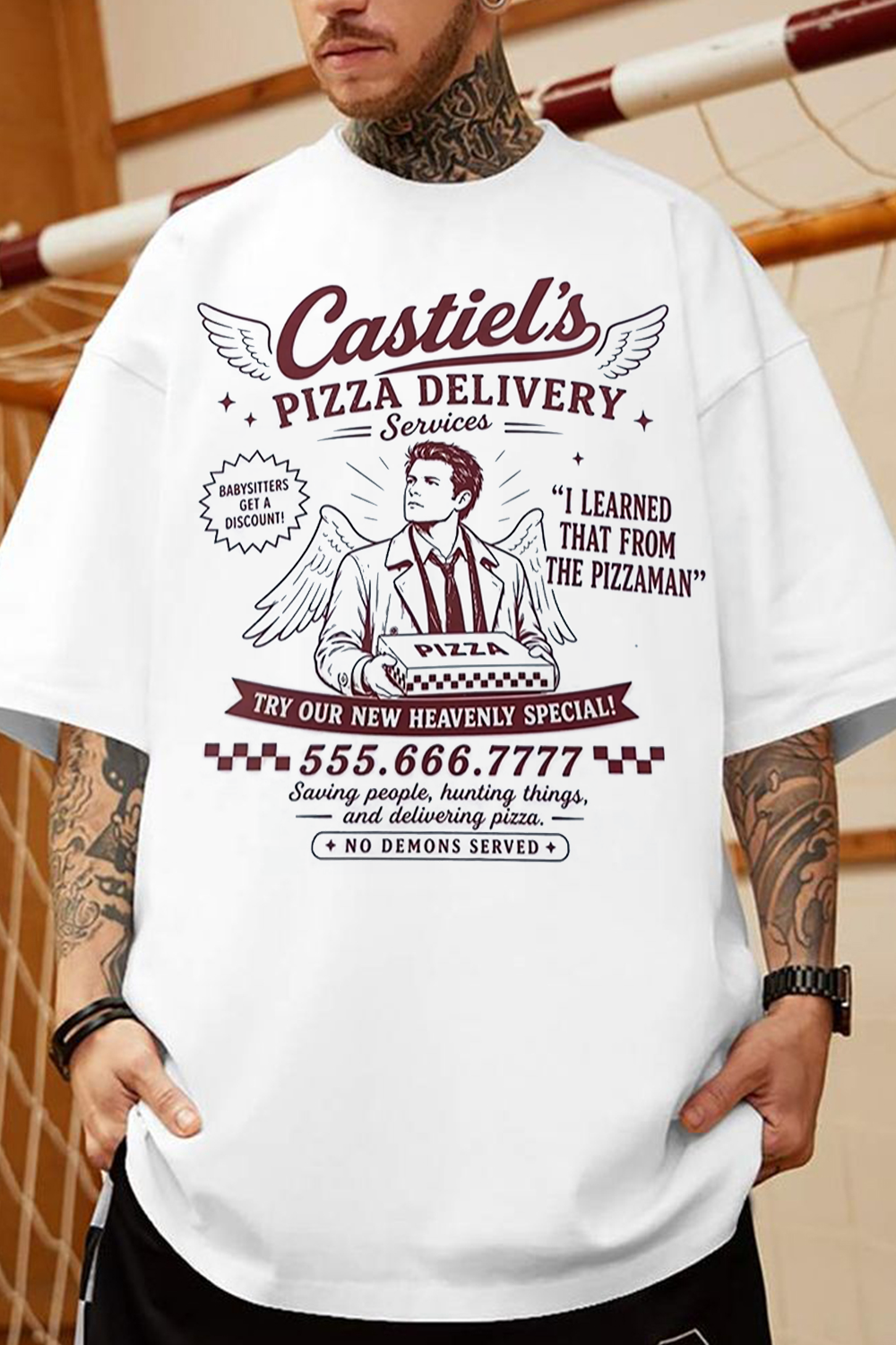 Castiel Pizza Shirt