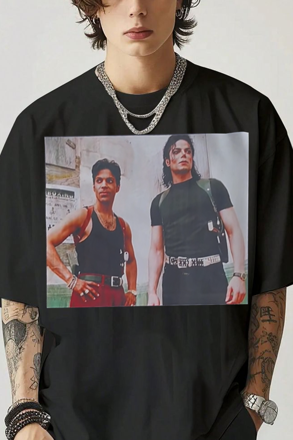 Michael Jackson And Prince Portrait T-Shirt
