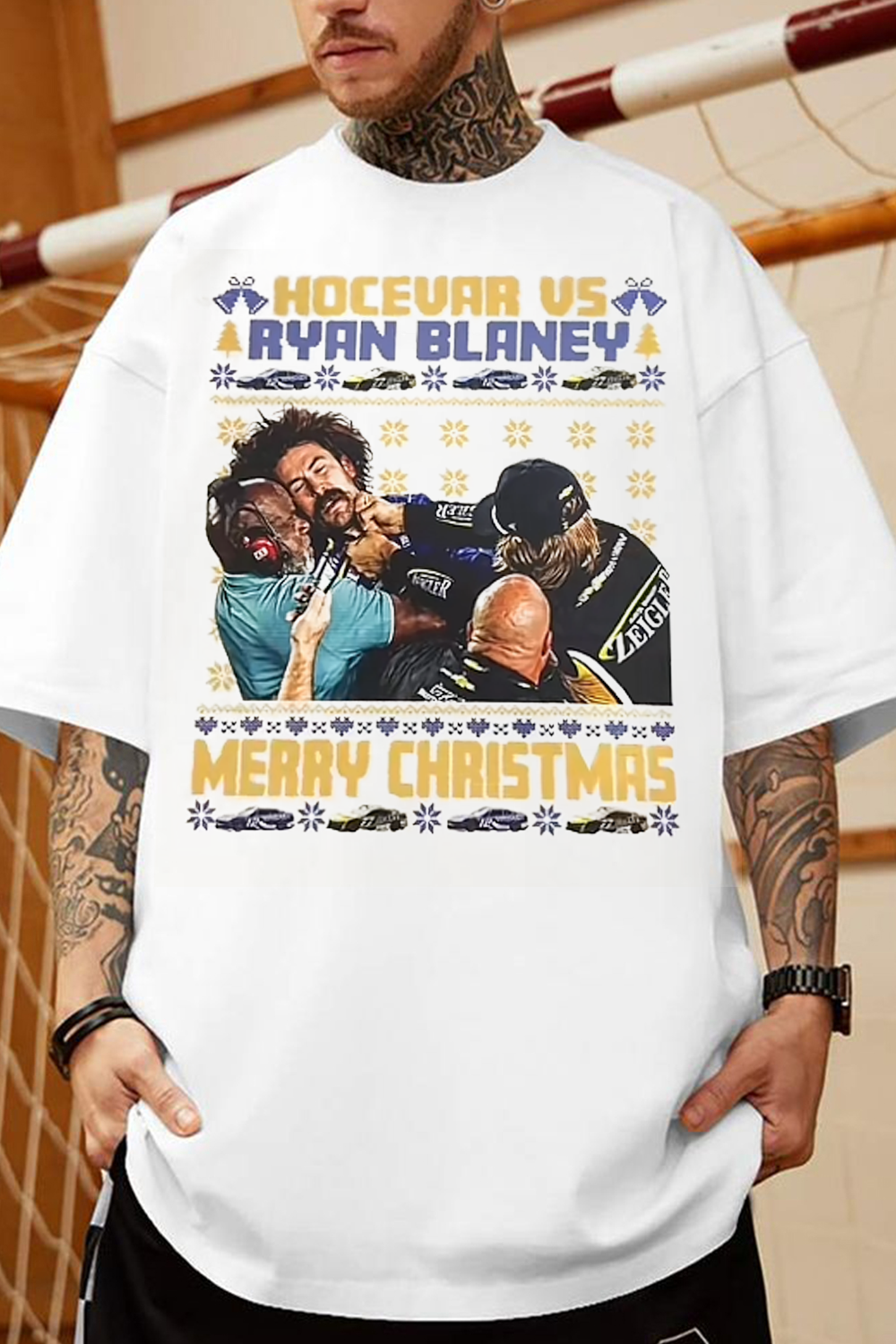 Hocevar Vs Ryan Blaney NASCAR Christmas T‑Shirt