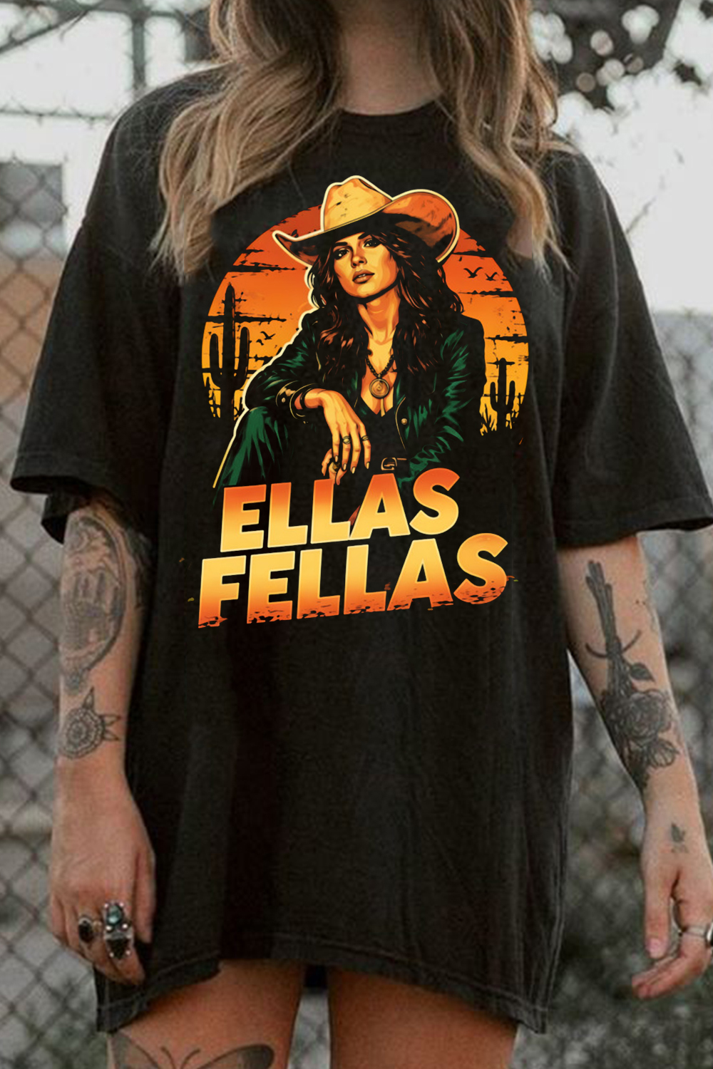 Ellas Fellas Vintage Retro Country Music Tee