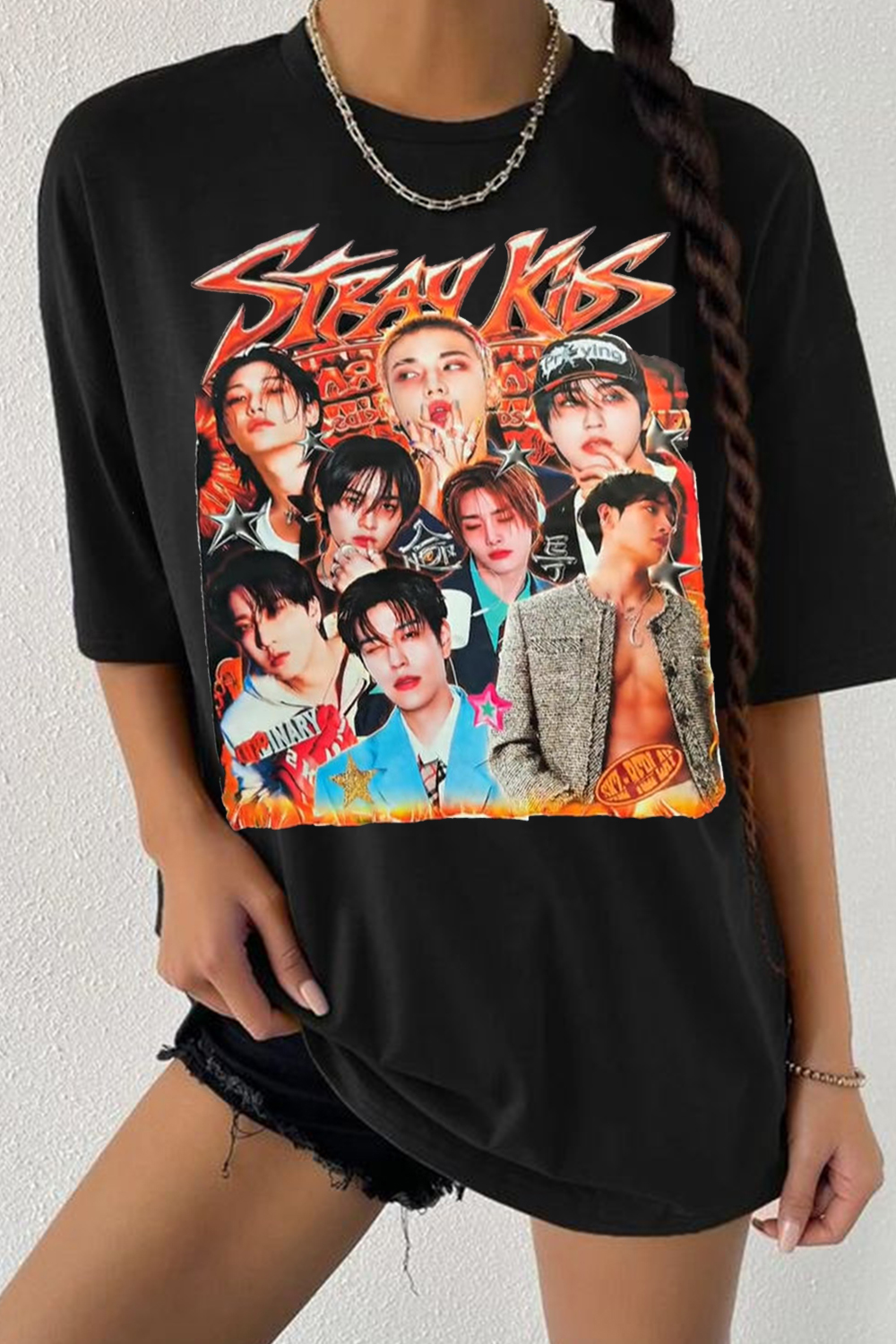 Kpop Stray Kids Retro Poster Fan T‑Shirt