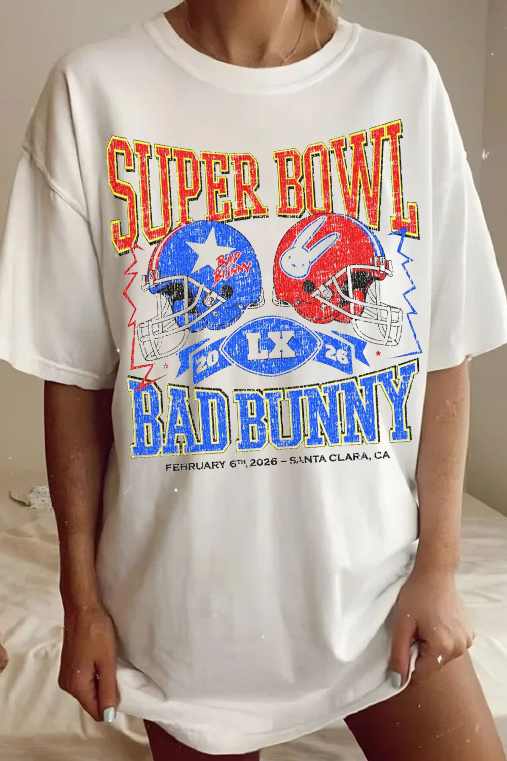 Bad Bunny Super Bowl 2026 Short-Sleeved Tee