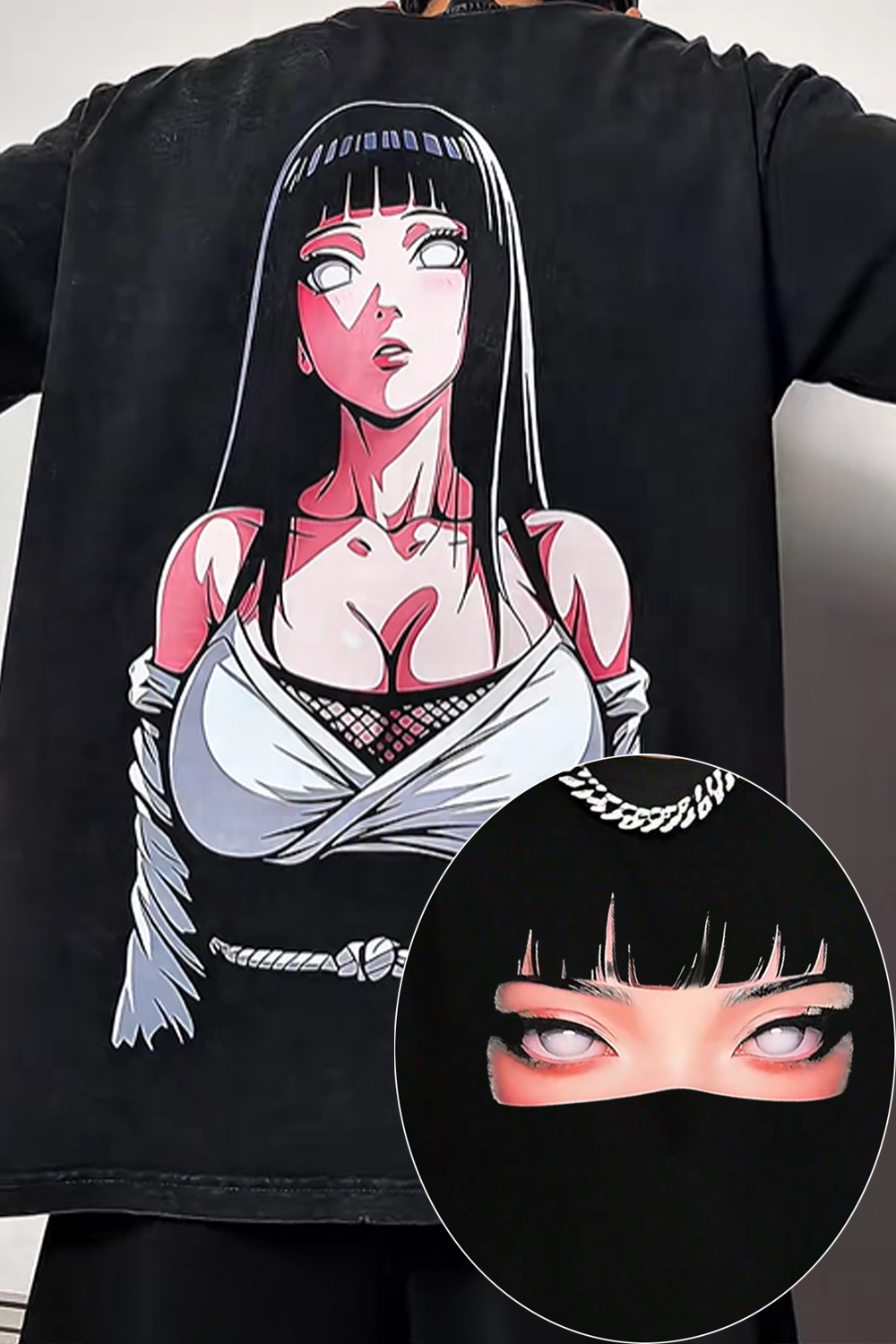 Hinata x Naruto Anime Double Printed Tee
