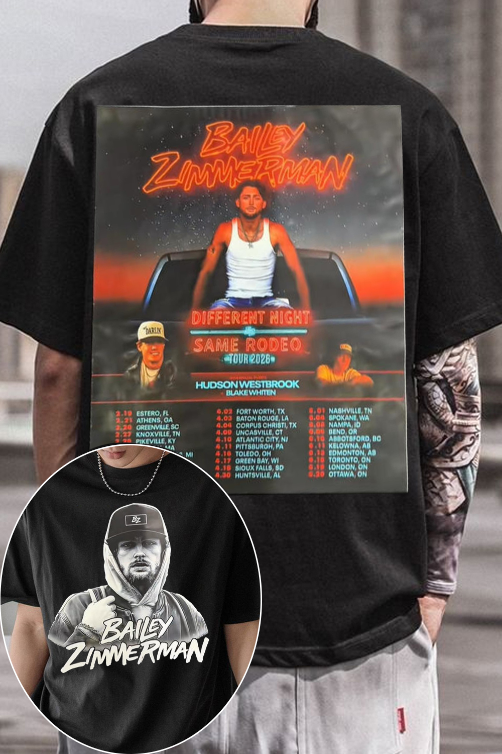 Bz Different Night Same Rodeo Tour 2026 Tee