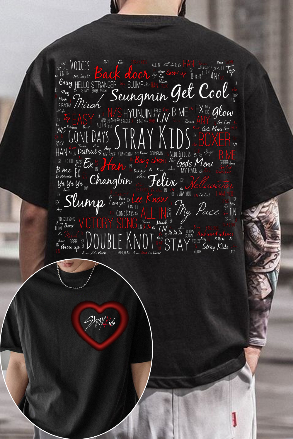 Stray Kids 2-Sided Printed Crew Neck Tee