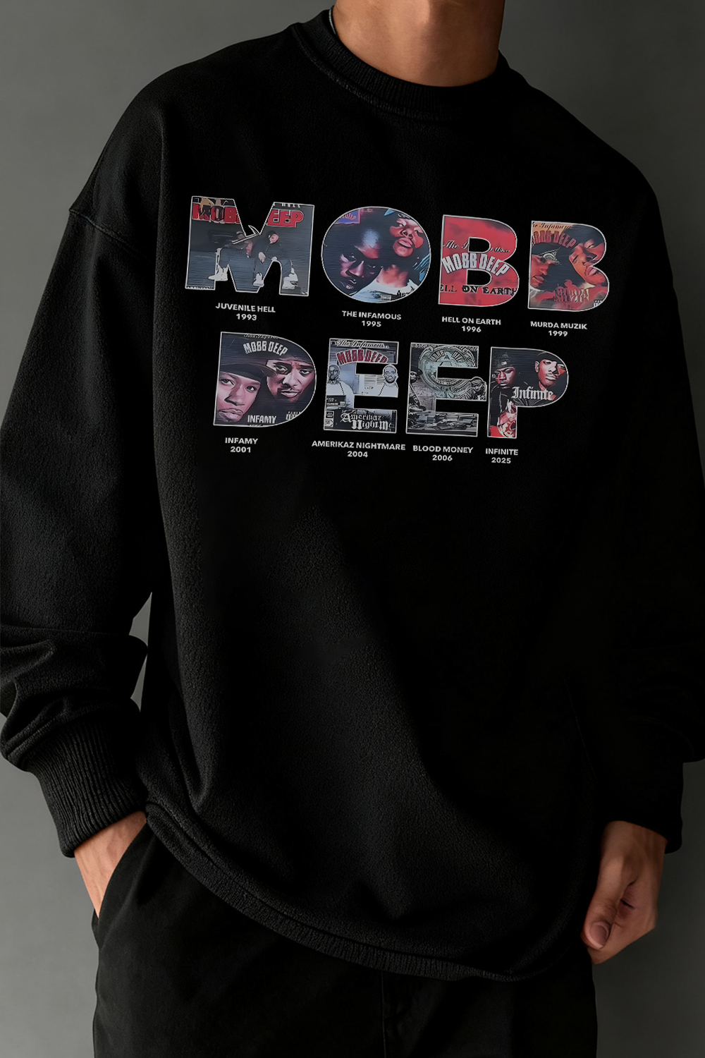 Mobbdeep Round Neck Long-Sleeved T-Shirt
