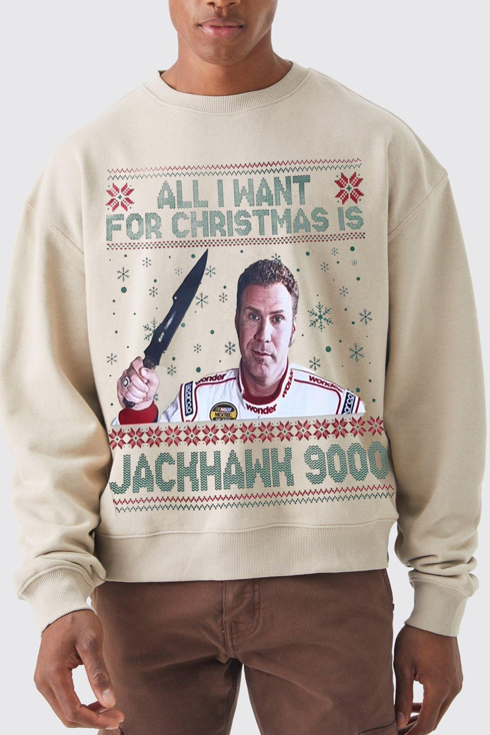 Ricky Bobby Jackhawk 9000 Christmas Sweatshirt