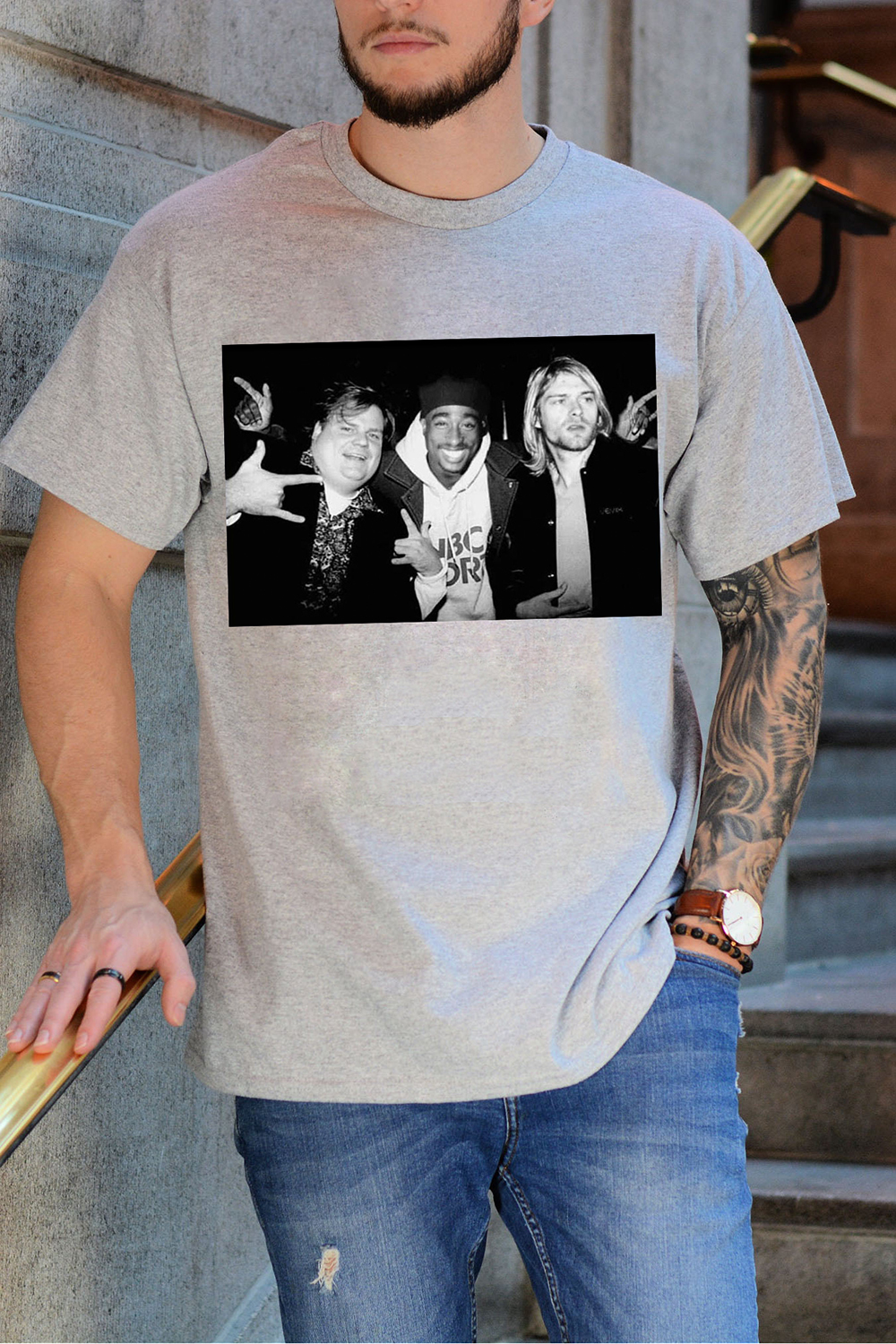 Legend Chris Farley 2Pac Shakur and Kurt Cobain Tee For Men