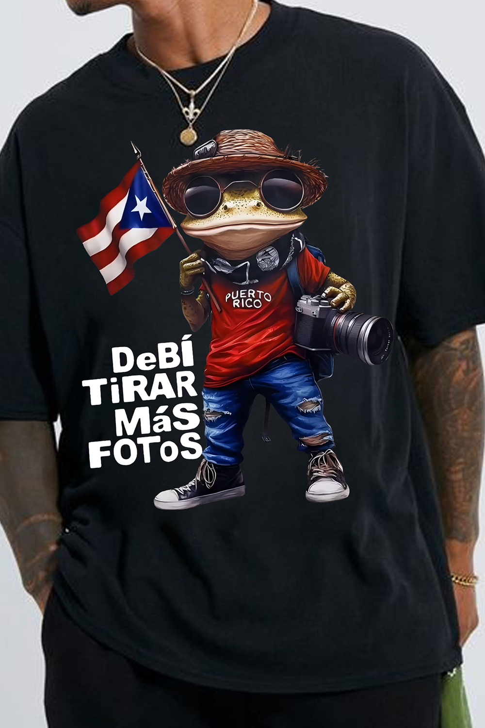 Debi Tirar Mas Fotos Bad Bunny Frog Tee For Men