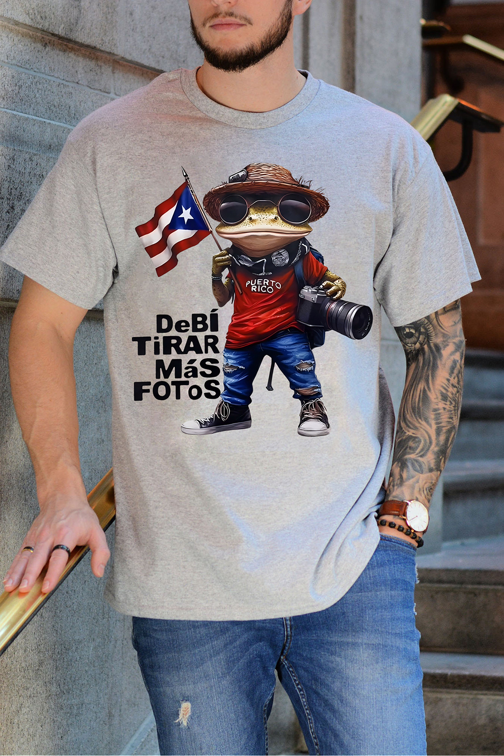 Debi Tirar Mas Fotos Bad Bunny Frog Tee For Men