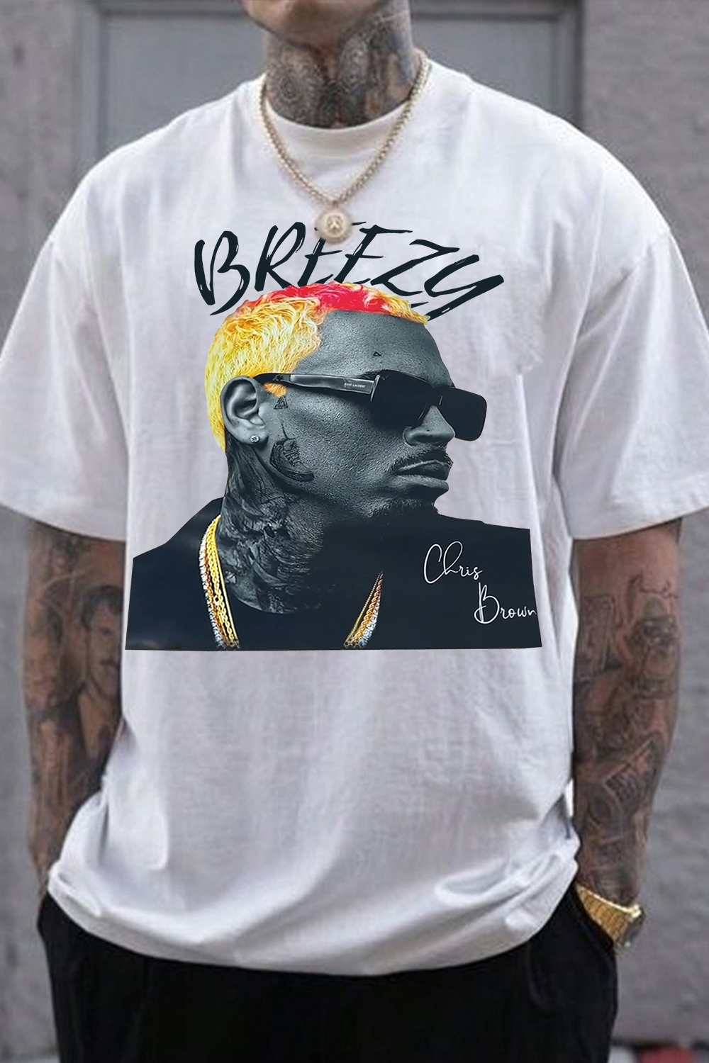 Breezy Album Chris Brown Tee For Men