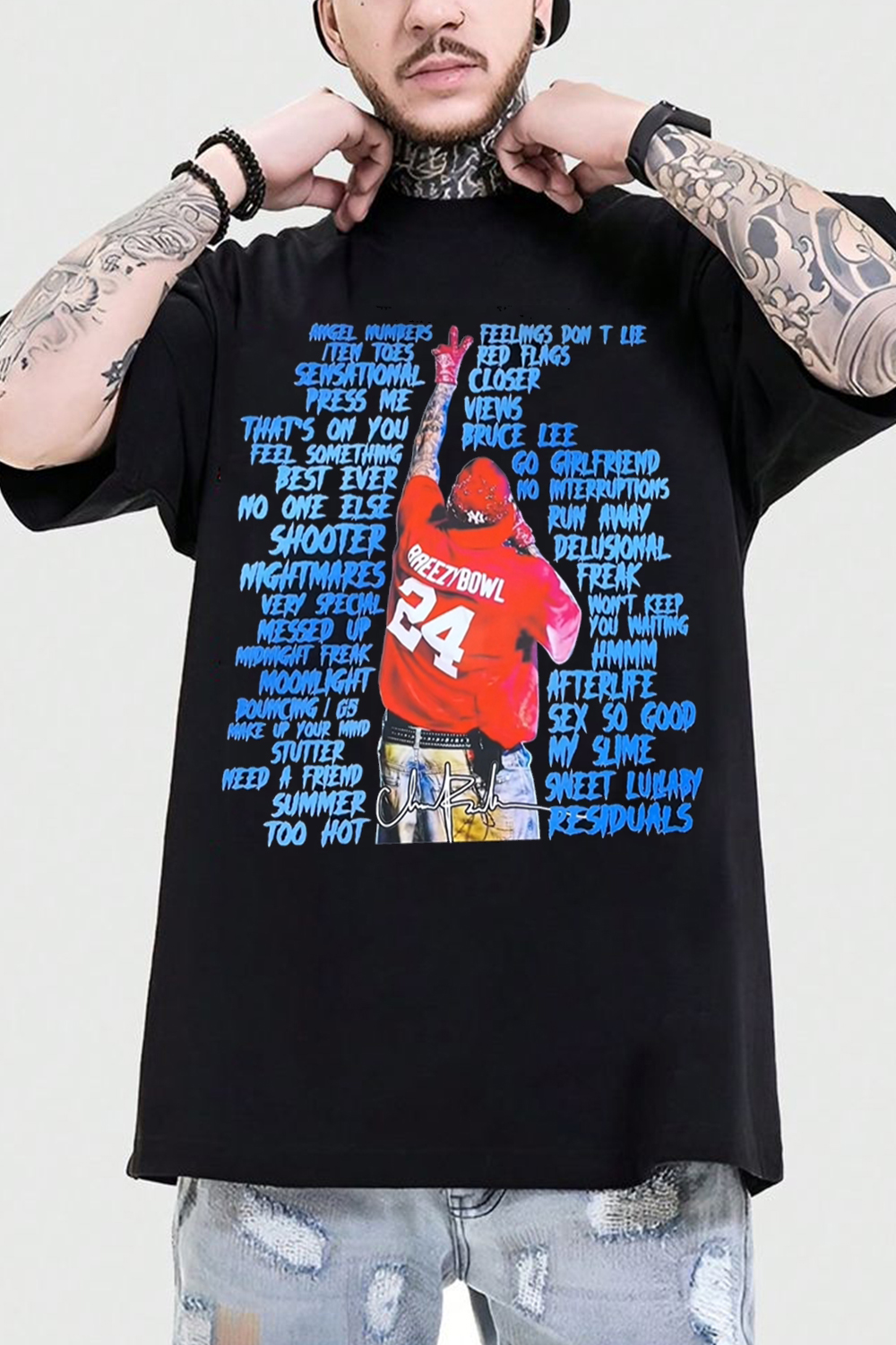 chris brown Print Short Sleeve T-Shirt