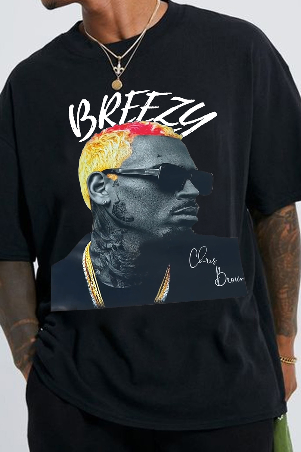 Breezy Album Chris Brown Tee For Men