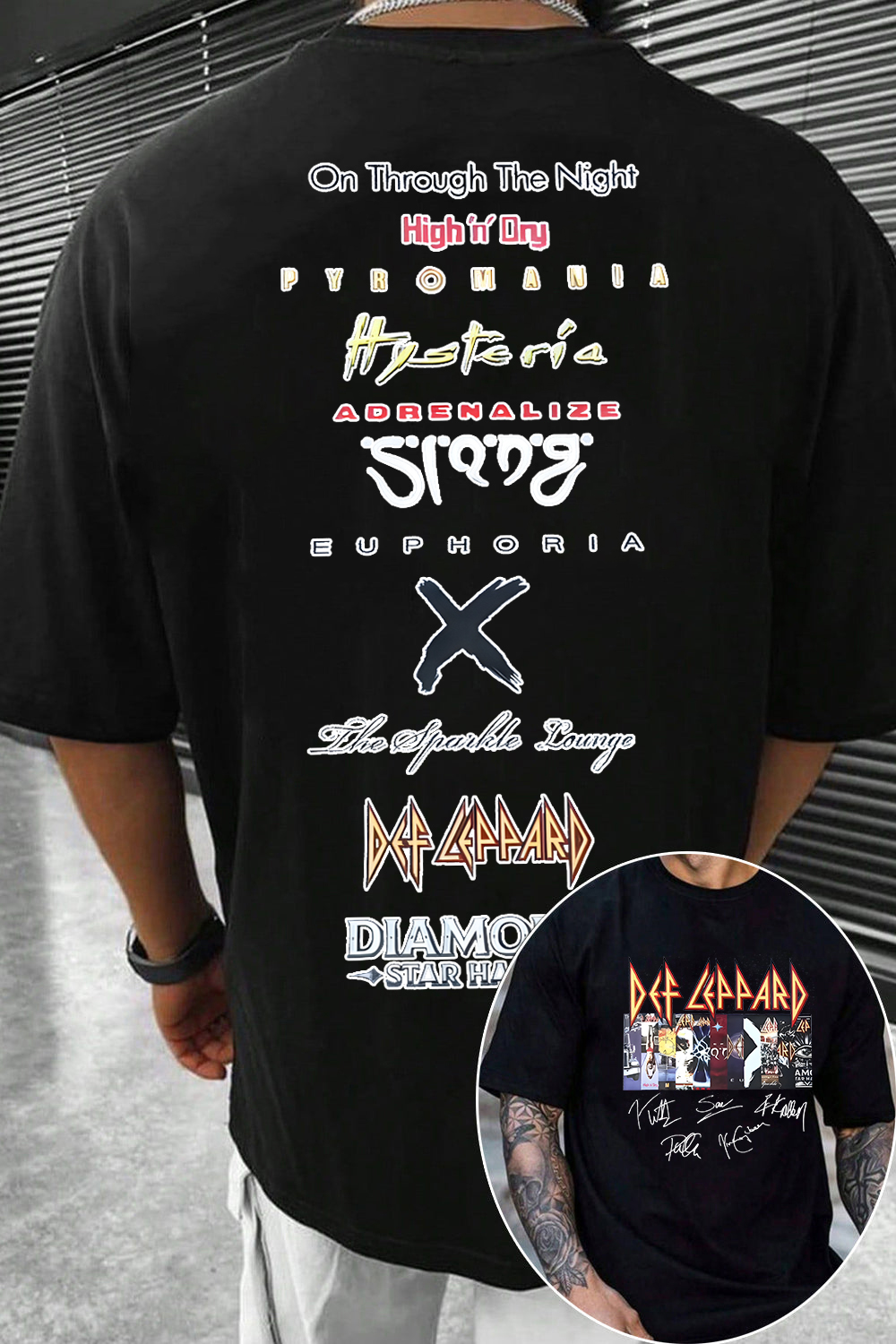 defleppard 2-sided printed tee
