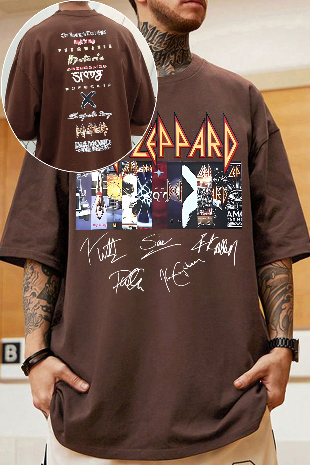 defleppard 2-sided printed tee