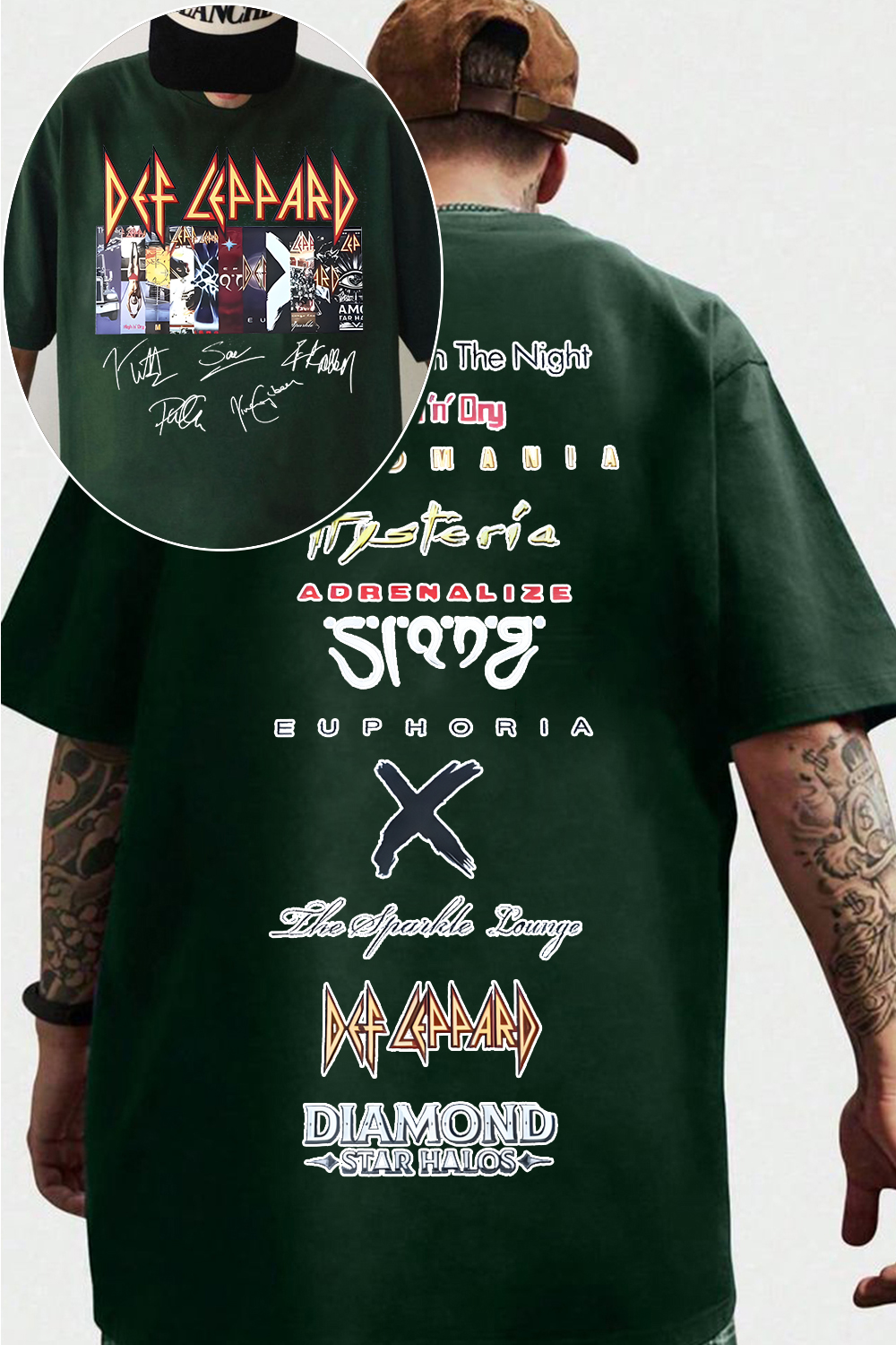 defleppard 2-sided printed tee