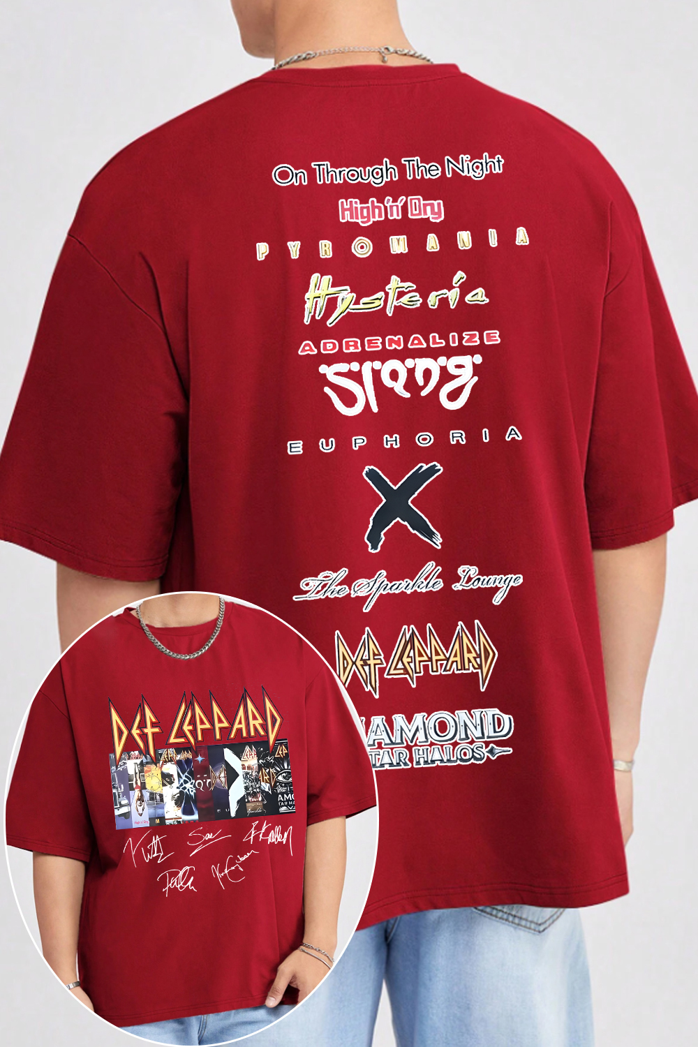 defleppard 2-sided printed tee