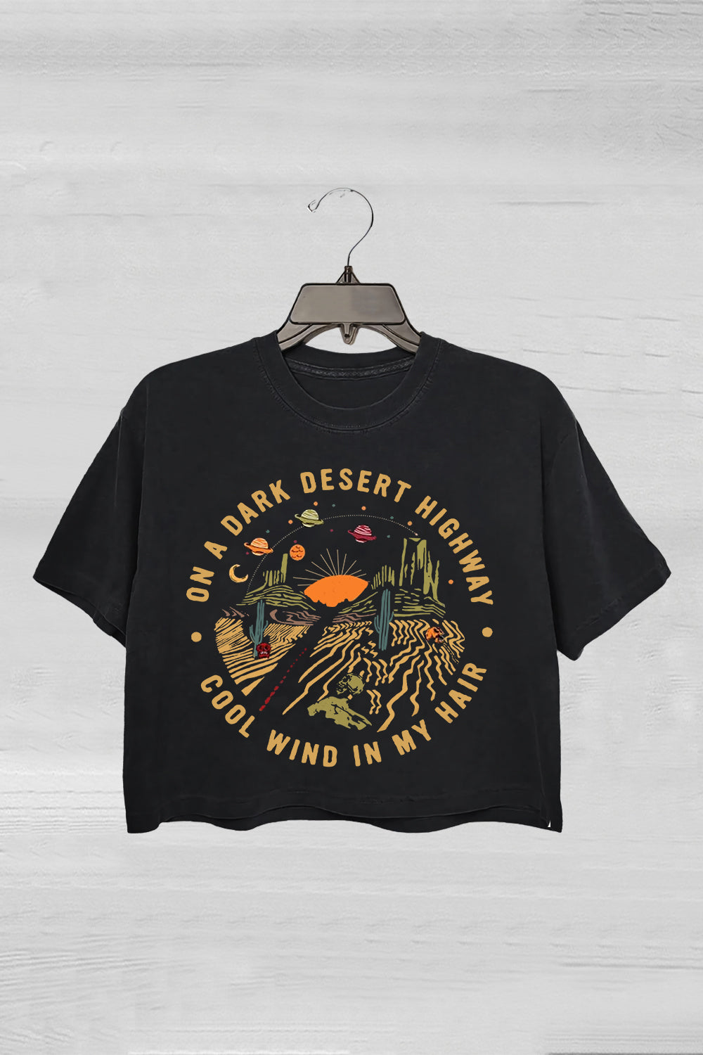 On A Dark Desert Highway Crop Tee For Women
