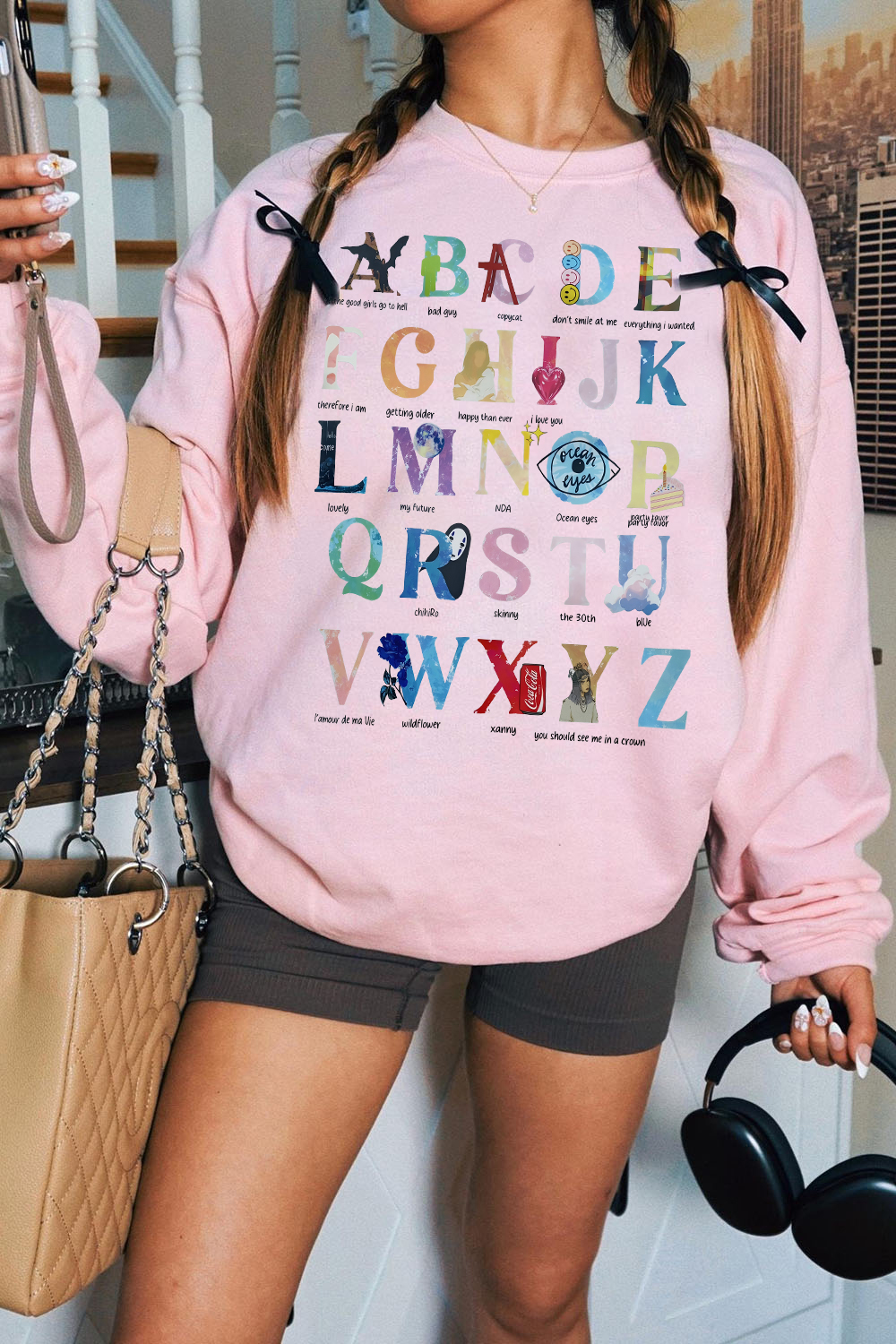 Alphabet Billie Eilish Version Sweatshirt For Women