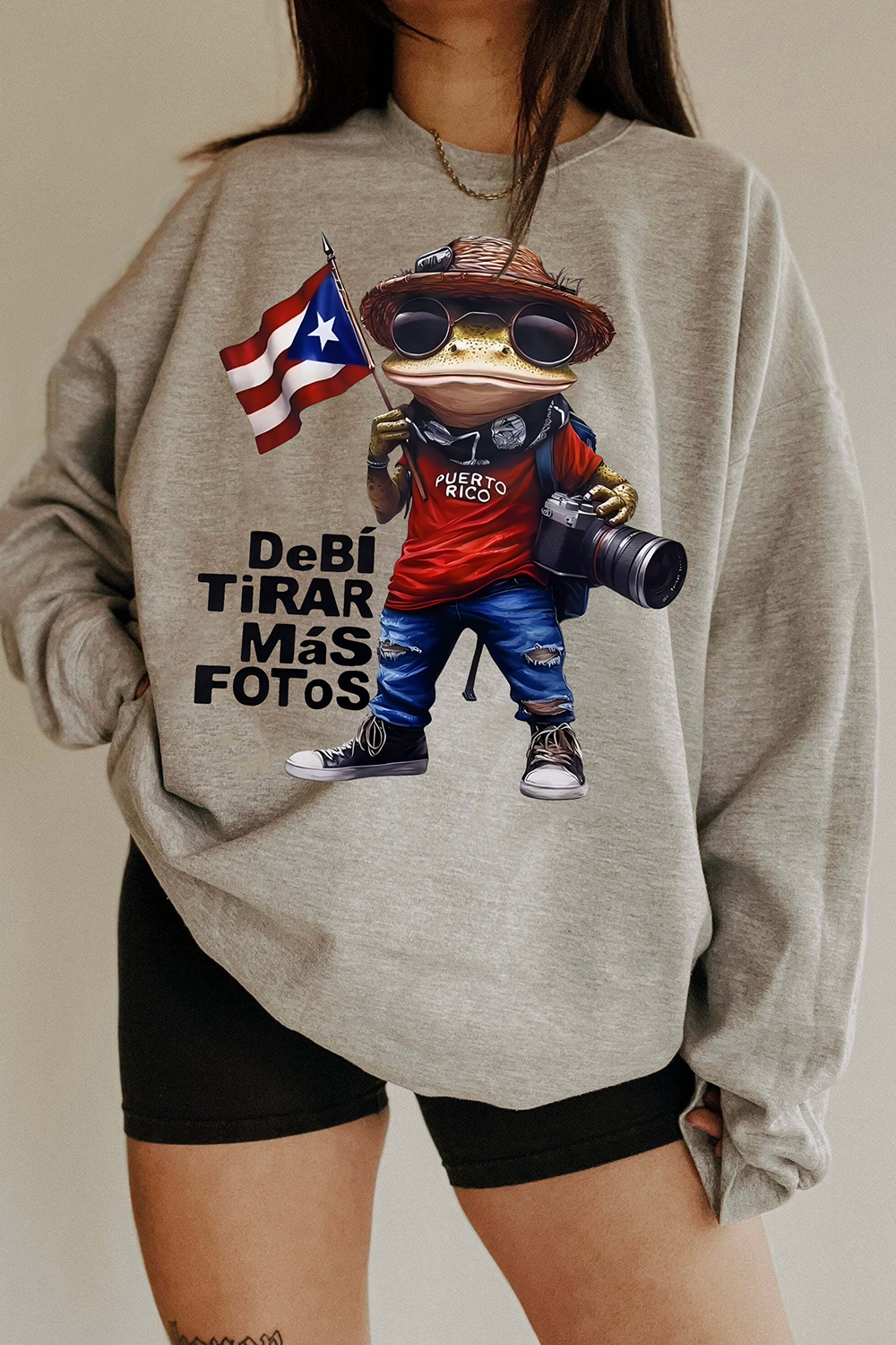 Debi Tirar Mas Fotos Bad Bunny Frog Sweatshirt For Women