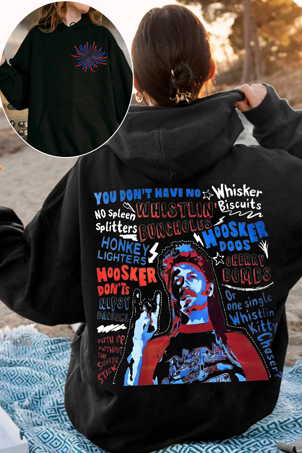 Joe Dirt is ready for your party in 4th of July Hoodie For Women