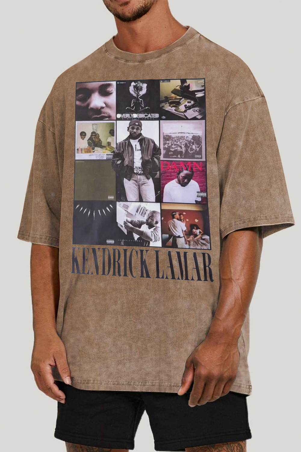 KENDRICK LAMAR washed cotton printed short-sleeved T-shirt