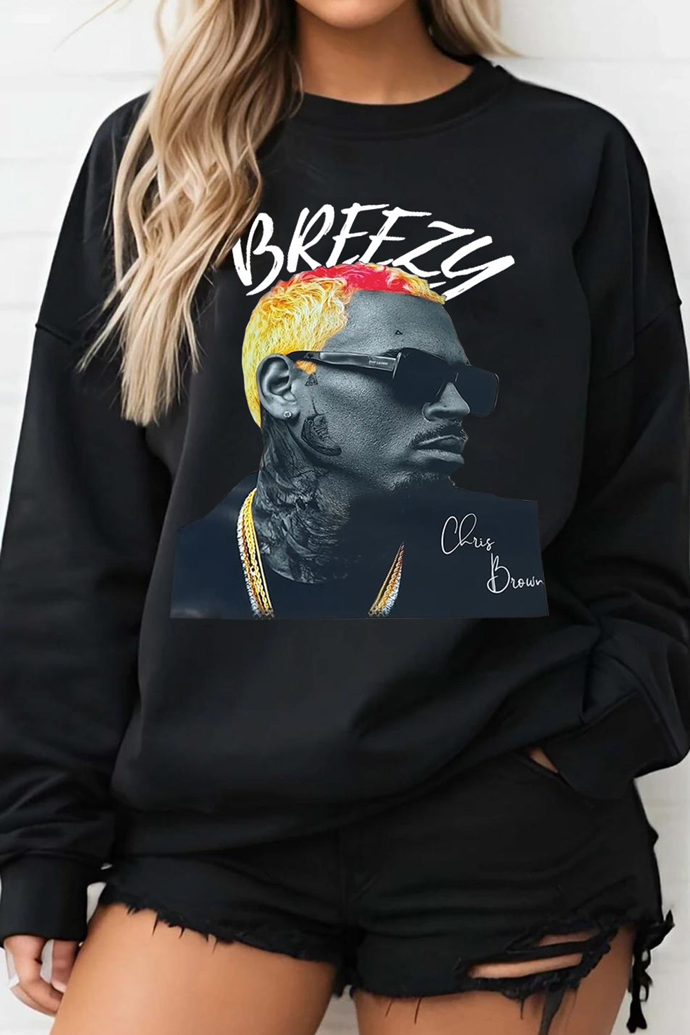 Breezy Album Chris Brown Fleece Sweatshirt For Women