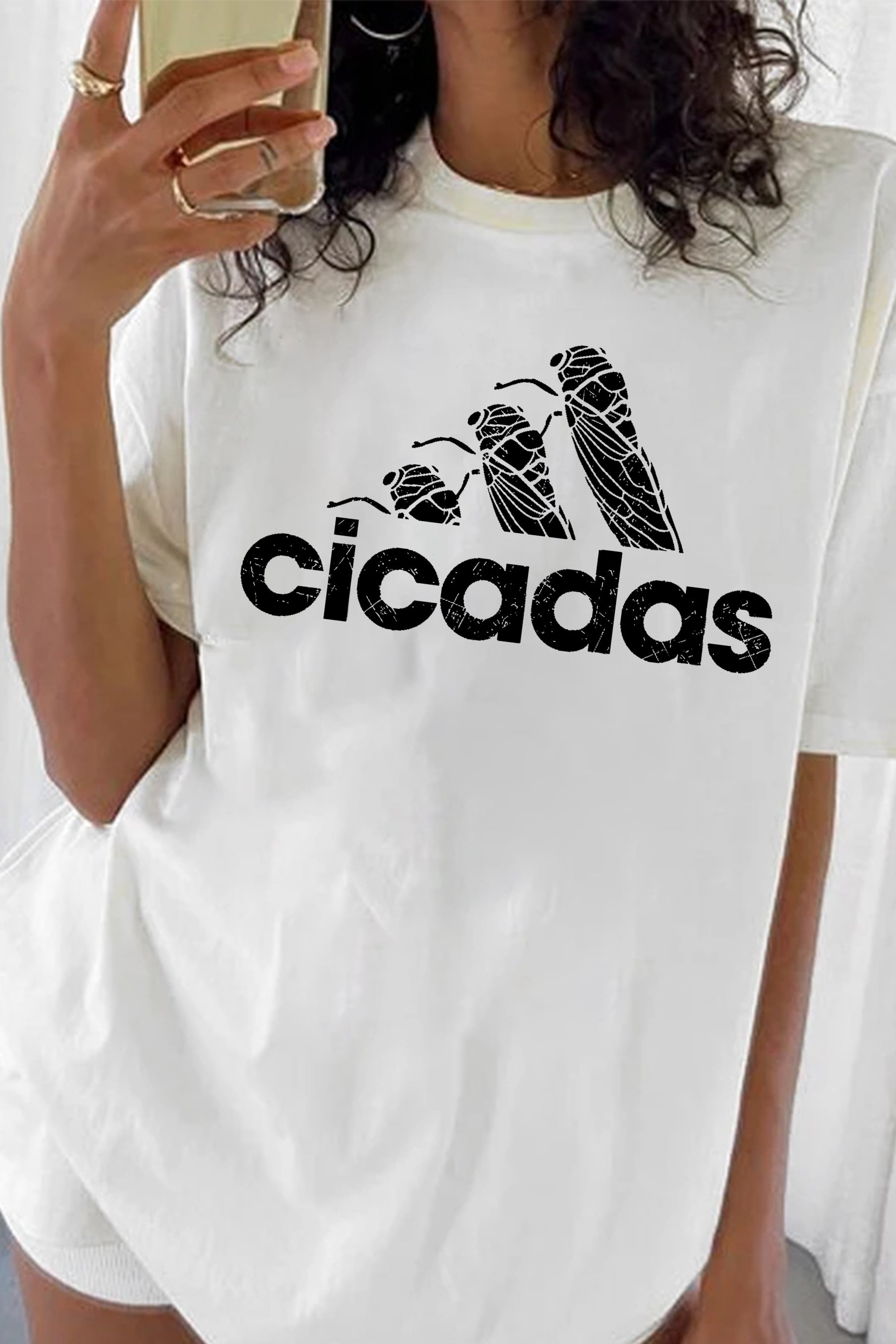 Embrace the Buzz Get Trendy with Our Cicadas  Tee For Women