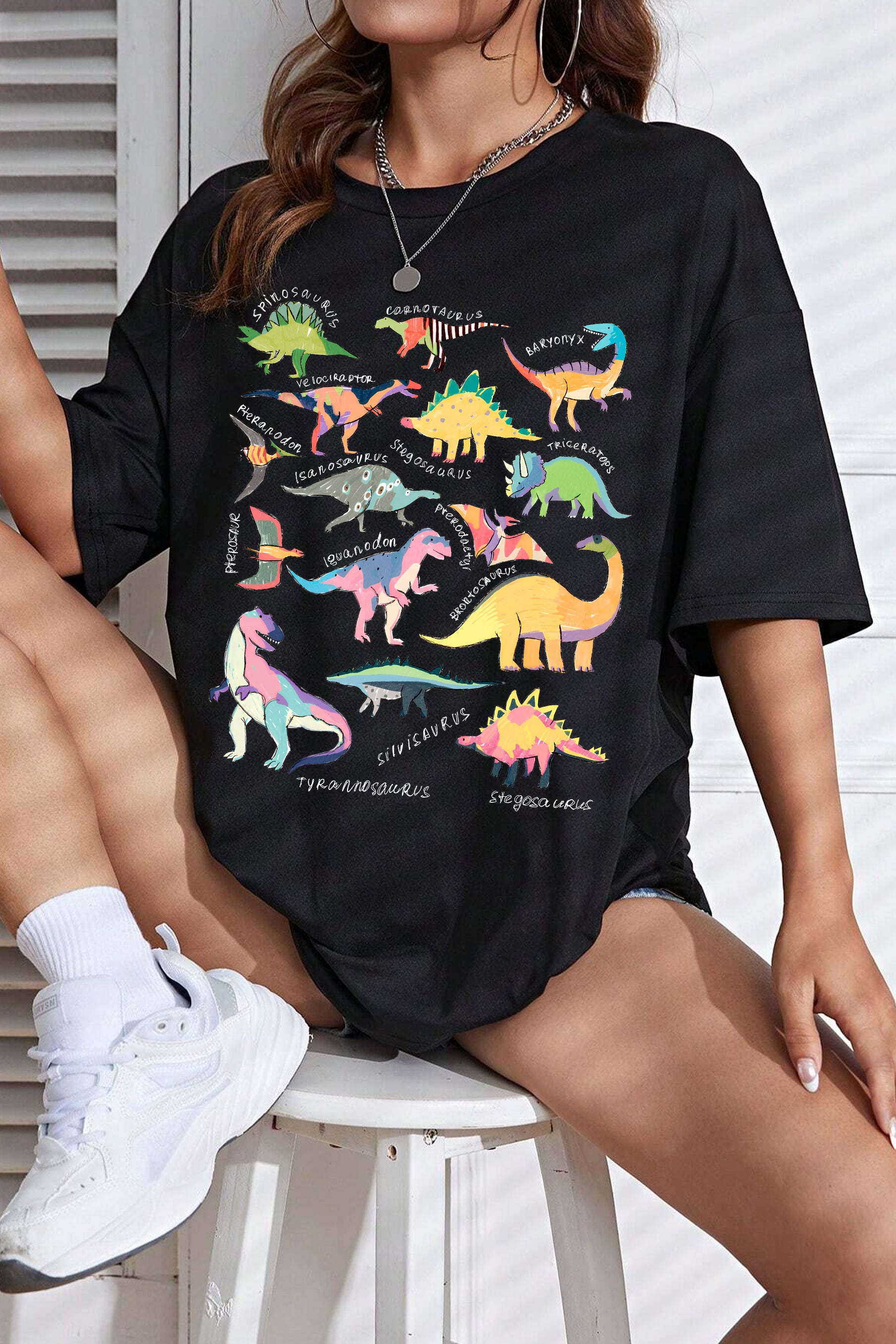Types Of Dinosaur Vintage  Tee For Women