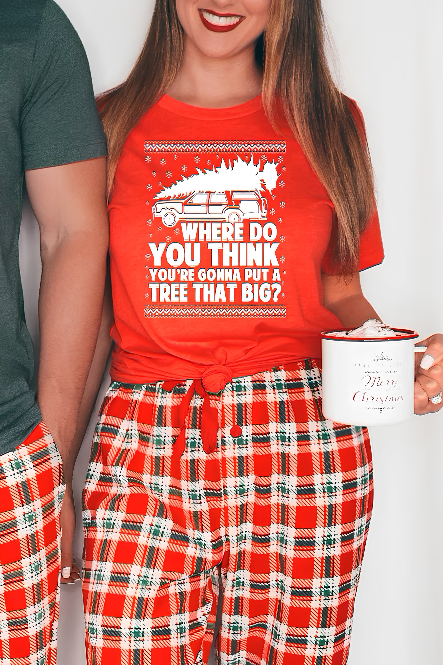 Bend Over and I'll Show You Christmas Couple Matching Tee For Women