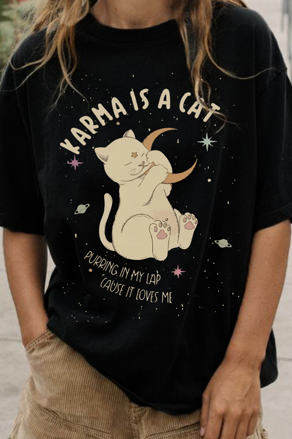 Karma Is A Cat Purring In My Lap Tee For Women