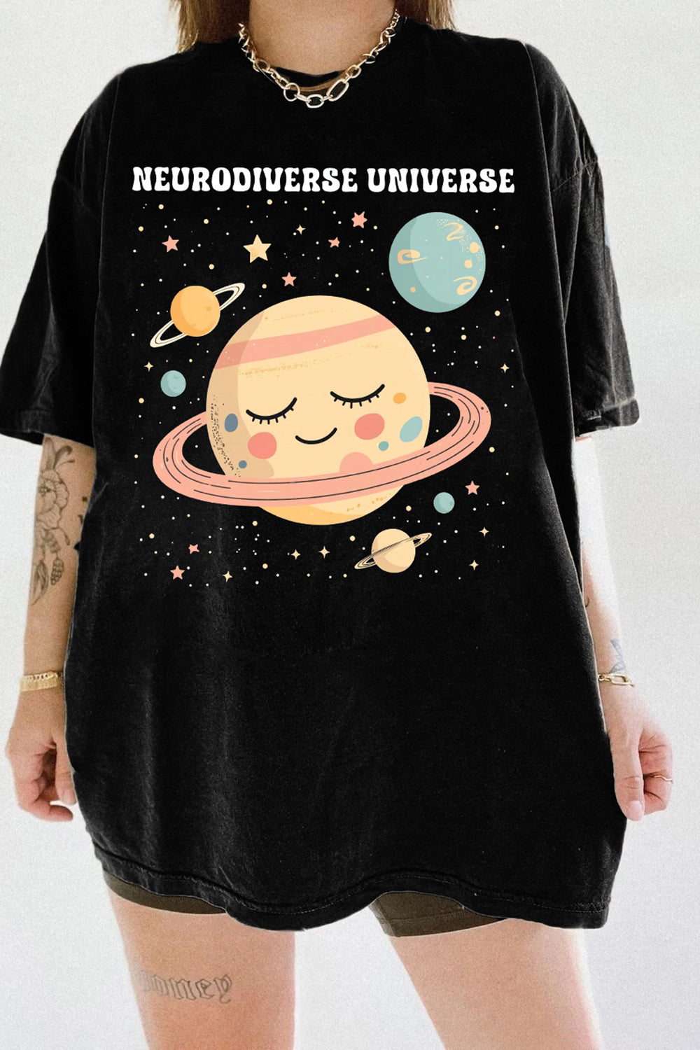 Autism Awareness Neurodiverse Universe Tee For Women