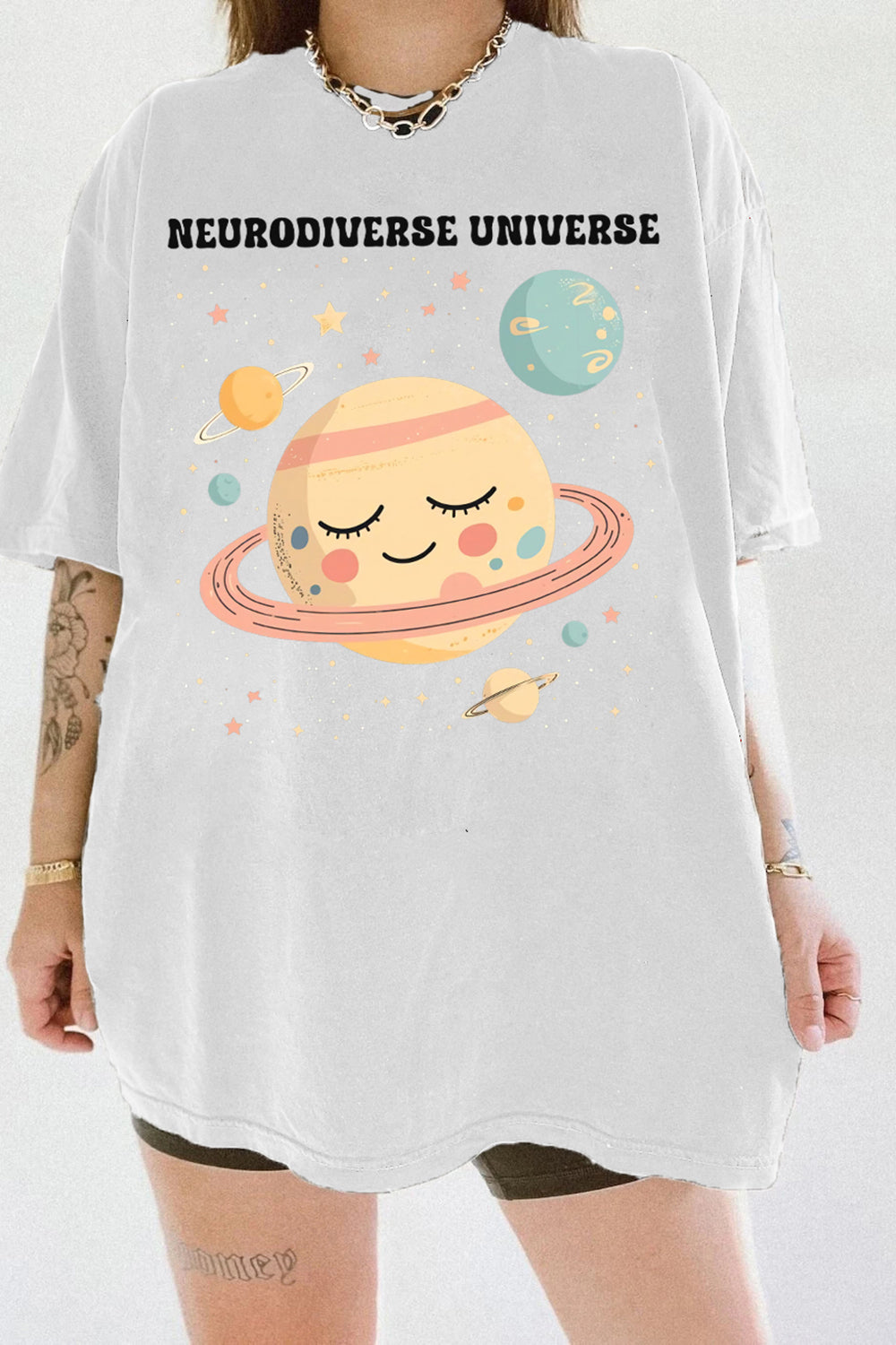 Autism Awareness Neurodiverse Universe Tee For Women