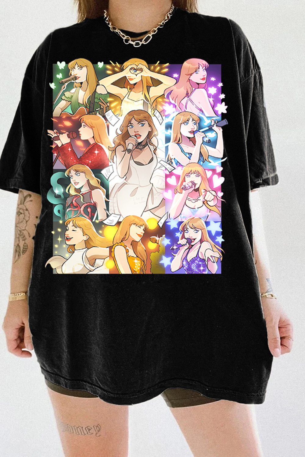 Cartoon Taylor Swift Tour Tee For Women